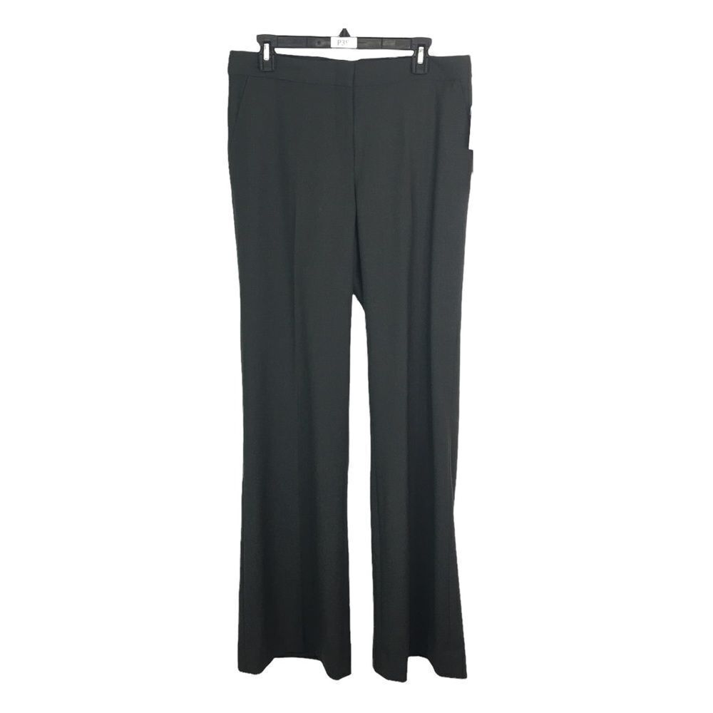 Badgley Mischka Wool Blend Trouser Womens 8 Olive Green Straight Leg Career Pant